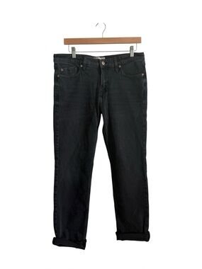 Free People We The Free Black Cuffed Boyfriend Jeans Size 29 Mid Rise Stretch
